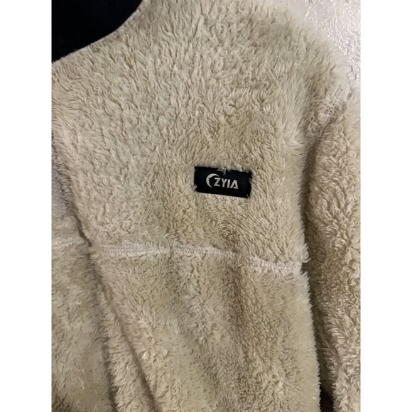 Zyia Active Cream Sherpa Fleece 1/4 zip Pullover Sweater - Picture 8 of 14